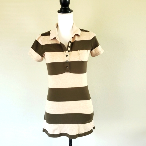 GAP Striped Long Polo Shirt - Size M (EUC) - Picture 2 of 7